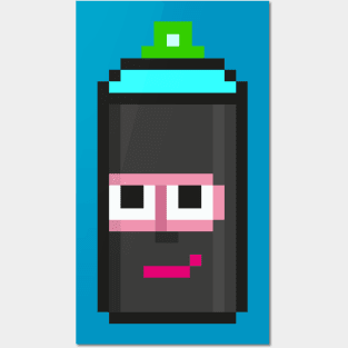 Crypto Spraycan Balaclava pixel art Posters and Art